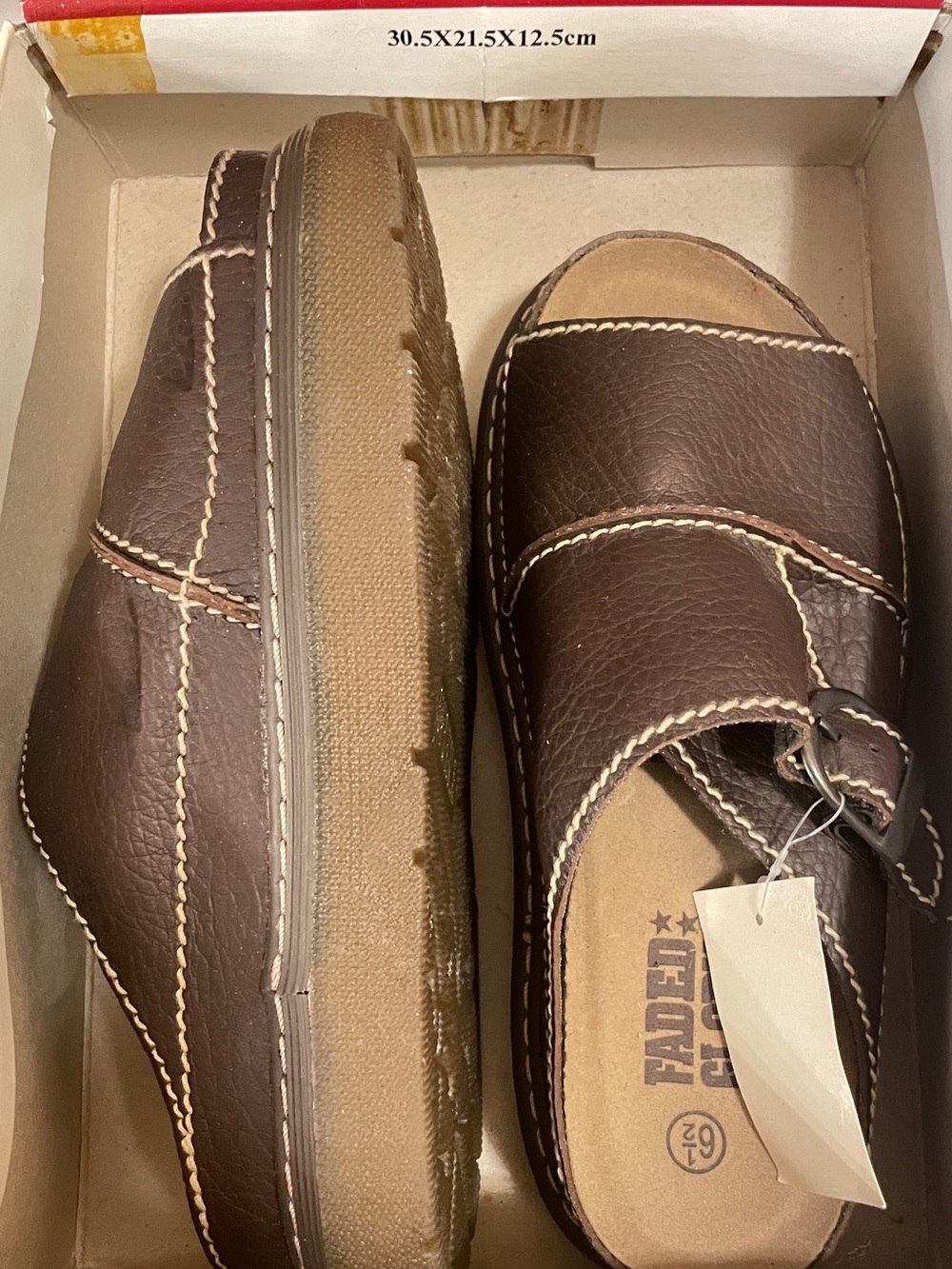 Faded Glory Brown Slip-On Women's Loafers with Contrast Stitching
